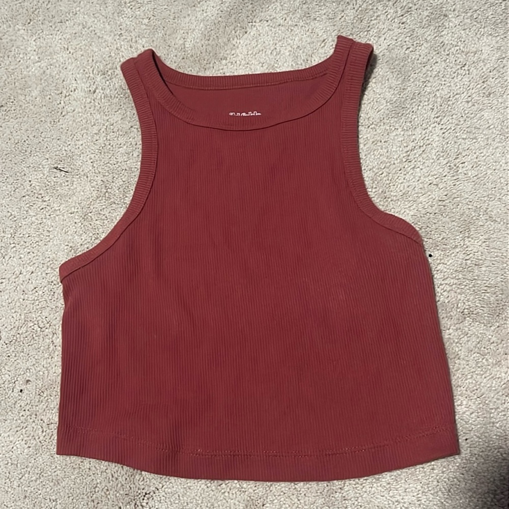 size xs cropped wild fable maroon halter neck cropped tank top